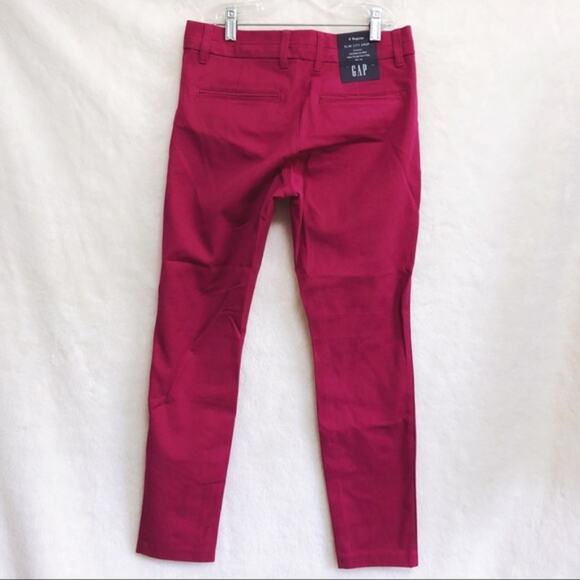 GAP Maroon Cropped Slim City Pants - Picture 2 of 8